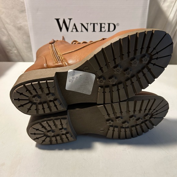 Wanted light brown ankle boots laceup front zip embellishment size 7 NWT - Picture 6 of 6